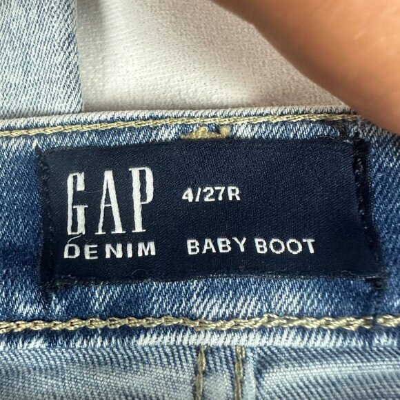 Gap Denim Baby Boot Light Wash Jeans 4/27R Womens Bootcut Comfortable Fit - Picture 3 of 5